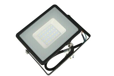 Faro Led Flood Light 30W IP65 Bianco Naturale Super Slim Carcassa Nera Smd Sams