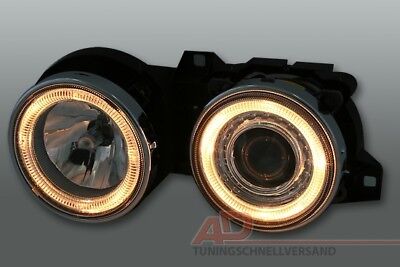 Coppia Fari Fanali Anteriori Angel Eyes serie 3er E30 Cromati 1982 > 1984