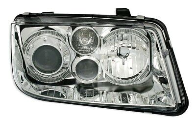 Coppia Fanali Angel Eyes Set Fari Tuning per Bora 1J 98-05 Cromati