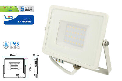 Faro Led Flood Light 30W IP65 Bianco Freddo Super Slim Carcassa Bianca Chip