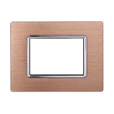 ETTROIT Placca In Alluminio Serie Space 3P Colore Oro Compatibile Con Bticino