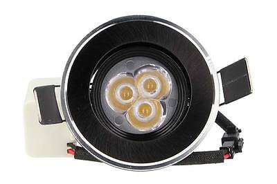 Lampada Faretto Led Da Incasso Slim 3X1W 220V Bianco Caldo Rotondo Carcassa nera