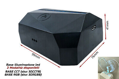 Base Luce Led RGB Carcassa Nera Ricaricabile (3DRGBB) <table class="table