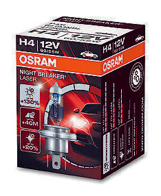 1 Lampada Lampadina Luce OSRAM NIGHT BREAKER [LASER] H4 (P43t) 12V 60/55W SCATOL