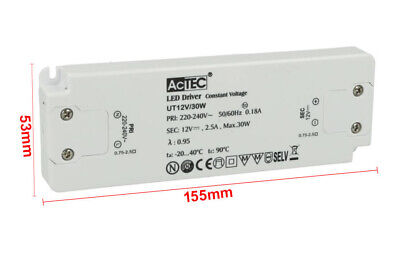 Alimentatore Trasformatore CV Super Slim 17mm 12V 30W 2,5A <table class="table