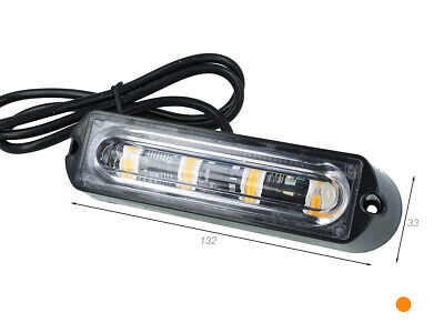 Lampada Luce Lampeggiante Led Strobo Arancione 12V 24V 4W Smd 3535 Segnalazione