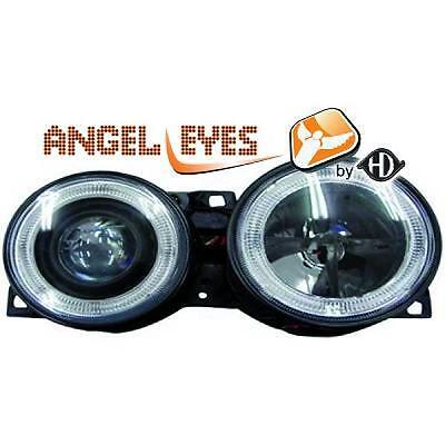 Coppia Fari Fanali Anteriori Tuning Serie 3 E30 88-93 H1/H1 neri ANGEL EYES