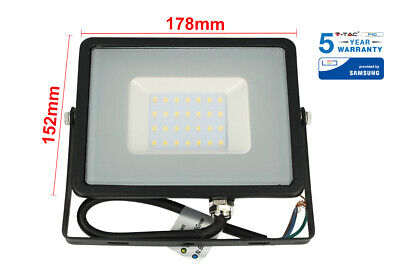 Faro Led Flood Light 30W IP65 Bianco Naturale Super Slim Carcassa Nera Smd Sams