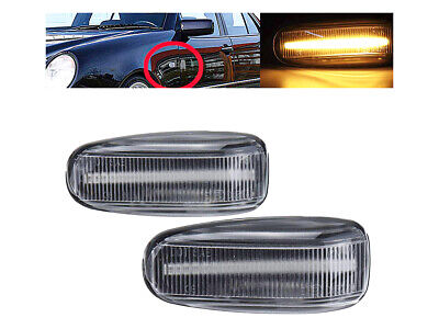 Kit Freccia Laterale a Led Side Marker Lente Trasparente Luce Arancione Per Mer