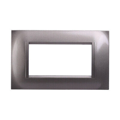 ETTROIT Placca Plastica Quadrata Serie Space 4P Colore Titanio Compatibile Con