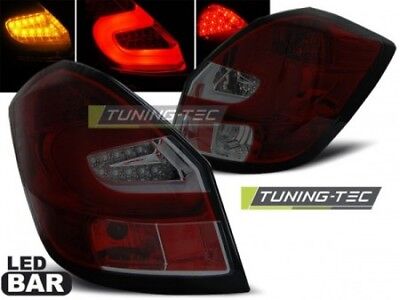 coppia fari fanali posterioriTuning FABIA II 2007- 2014 Fumè Rosso LED BAR