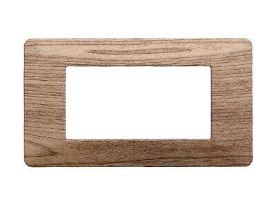 ETTROIT Placca Plastica Serie Starlight 4P Colore Legno Chiaro Compatibile Con