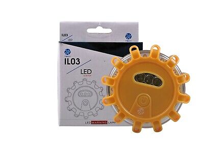 Lampada Led emergenza auto moto  12+3 LED 3xAAA magnetica lampeggio sos rotante