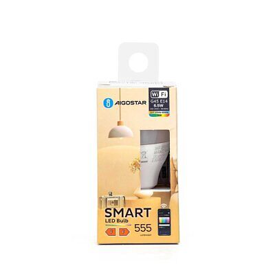 Lampadina LED Smart E14 G45 WiFi 6.5W RGB +2700K-6500K <ul><li>Controllo da