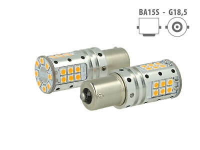 Lampada Led 1156 BA15S P21W Canbus 12V 25W Reale Arancione Per Frecce No Errore