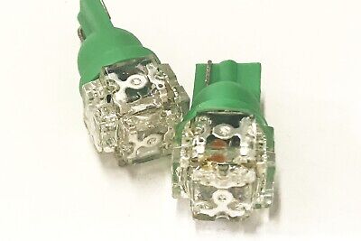 Coppia 2 Lampade Led T10 Con 5 F5 Flux Colore Verde Green 12V 0,2W <p>