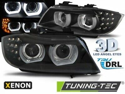 Coppia Fari Fanali Anteriori Tuning E90/E91 09-11 HID DRL NERO LED D1S