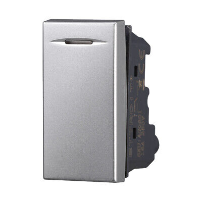ETTROIT Pulsante 1P 16A Colore Grigio Compatibile Con Bticino Axolute <ul><li>