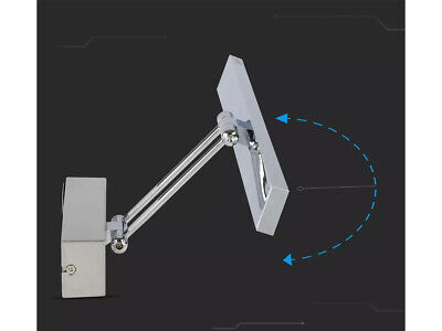Applique Lampada Led Da Parete Moderna 8W Cromato Lunghezza 455mm 3000K Con