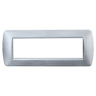 ETTROIT Placca Plastica Serie Space 7P Colore Silver Satinato Compatibile Con
