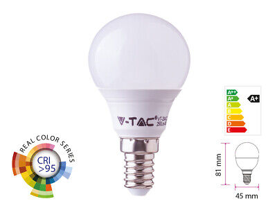 Lampada A Led E14 CRI 95 P45 5.5W 470LM Caldo 2700K Forma Sfera Bulbo