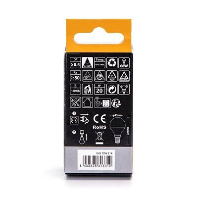 Lampada Led E14 G45 10W 935LM 3000K 45X85mm <ul><li><strong>Lampada