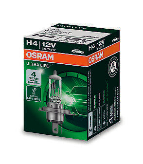 1 Lampada Lampadina Luce OSRAM ULTRA LIFE H4 (P43t) 12V 60/55W RICAMBIO ALOGENA