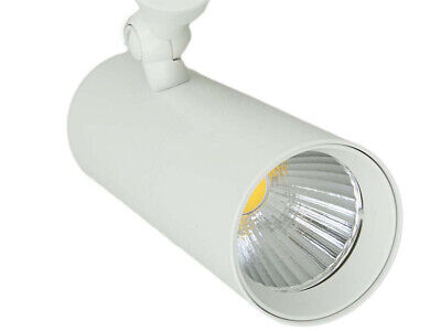 Faro Led Da Binario Trifase 30W 2400LM D53 Carcassa Bianca 3000K CRI 90 UGR 11