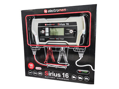Electromem Sirius 16 Caricabatterie e Mantenitore Di Carica 12V 24V 16A IP65