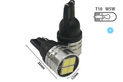 Coppia 24V 2x Lampade Led T10 W5W Bianco Freddo 4 Smd 2835 Frontale No Polarita