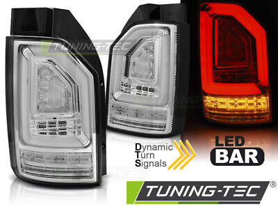 LUCI POSTERIORI A BARRA A LED CROMATE SEQ per LAMPADINA OEM VW T6 15-19