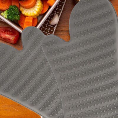Guanto da Forno in Silicone Resiste al Calore con Impugnatura Robusta 12 X 29cm