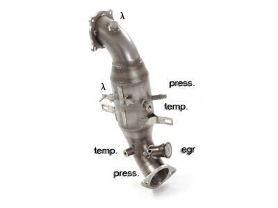 Catalizzatore metallico 300cpsi inox con rimozione filtro antiparticolato.Prese