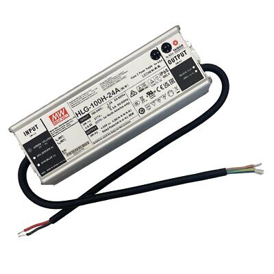 Meanwell HLG-100H-24A Alimentatore Led Driver CC CV 96W 24V 4A IP67 Input 220V