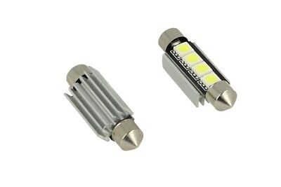 COPPIA 24V Lampade Led Siluro Canbus T11 C5W 42mm 4 SMD 5050 VERDE PER CAMION