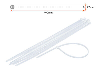 25 Fascette Cablaggio Stringicavo 400X7,2mm Colore Bianca Per Legare Fili Cavi