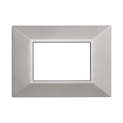 ETTROIT Placca Piramide Serie Moon 3P Colore Silver Compatibile Con Bticino
