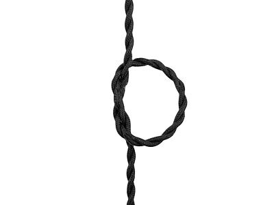 Cavo Elettrico Rivestito in Tessuto Colore Nero 2X0.75 Corda Trecciata Twisted