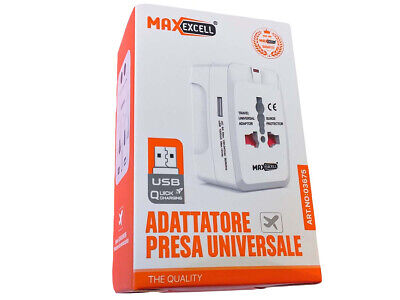 Adattatore Universale da Viaggio Con Presa EU UK USA AUS CN Caricatore USB 5V