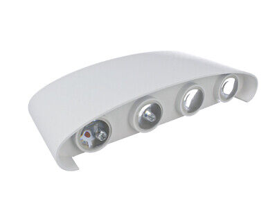 Applique Led Da Parete 8W Neutro 4000K Carcassa Bianca Doppio Illuminazione