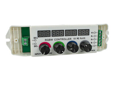 Centralina RGBW Led Dimmer PWM Controller Modulo Manuale Con Manopole e Display