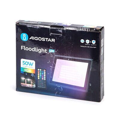 Faro Led RGB Floodlight 50W Con Telecomando IP65 Slim Carcassa Nera <ul>
