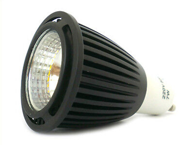 Lampada Led GU10 COB 7W 220V 120 Gradi Bianco Freddo 6000K Carcassa Nera