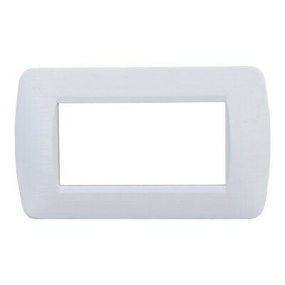 ETTROIT Placca Plastica Serie Space 4P Colore Bianco Satinato Compatibile Con