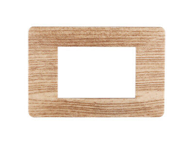 ETTROIT Placca Plastica Serie Starlight 3P Colore Legno Chiaro Compatibile Con