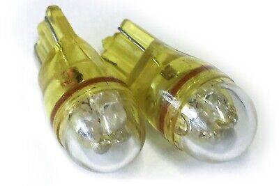 Coppia 2 Lampade Led T10 Con 4 F3 Cappuccio Tondo Colore Giallo Yellow 12V 0,2W