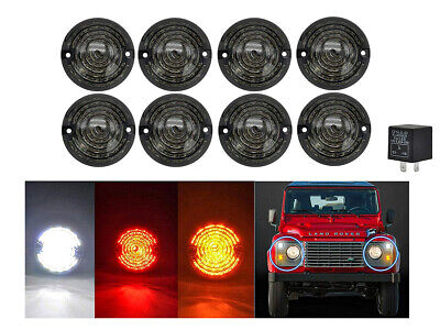 Kit 8 Fanali Led Anteriore Posteriori Laterali Lente Nero Fume Per D