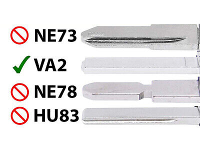 Guscio Chiave Telecomando 3 Tasti Luce Con Lama VA2 Batteria In Custodia Senza