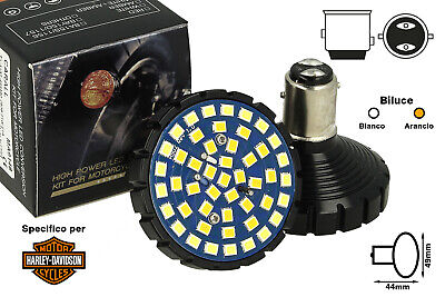 Coppia Lampadine Led BAY15D 1157 Bianco Arancione Moto Harley Davidson Canbus