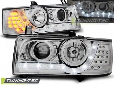 Coppia Fari Fanali Anteriori Tuning T4 90-03.03 TRANSPORTER DAYLIGHT Cromato LED